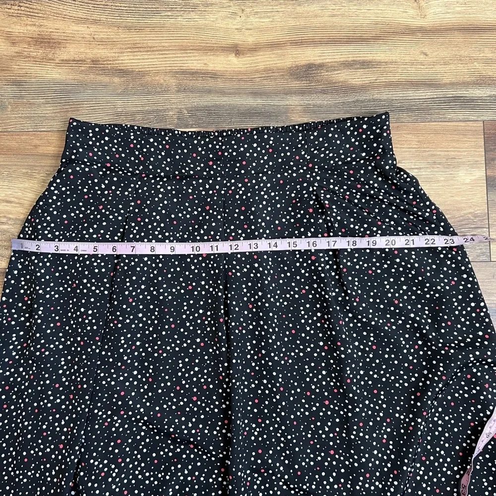 Lane Bryant black polka dot pleated skirt size‎ 16 artsy quirky business casual